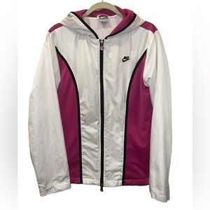 Nike Women's White and Magenta Ski Jacket